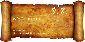 Vén Kitti névjegykártya